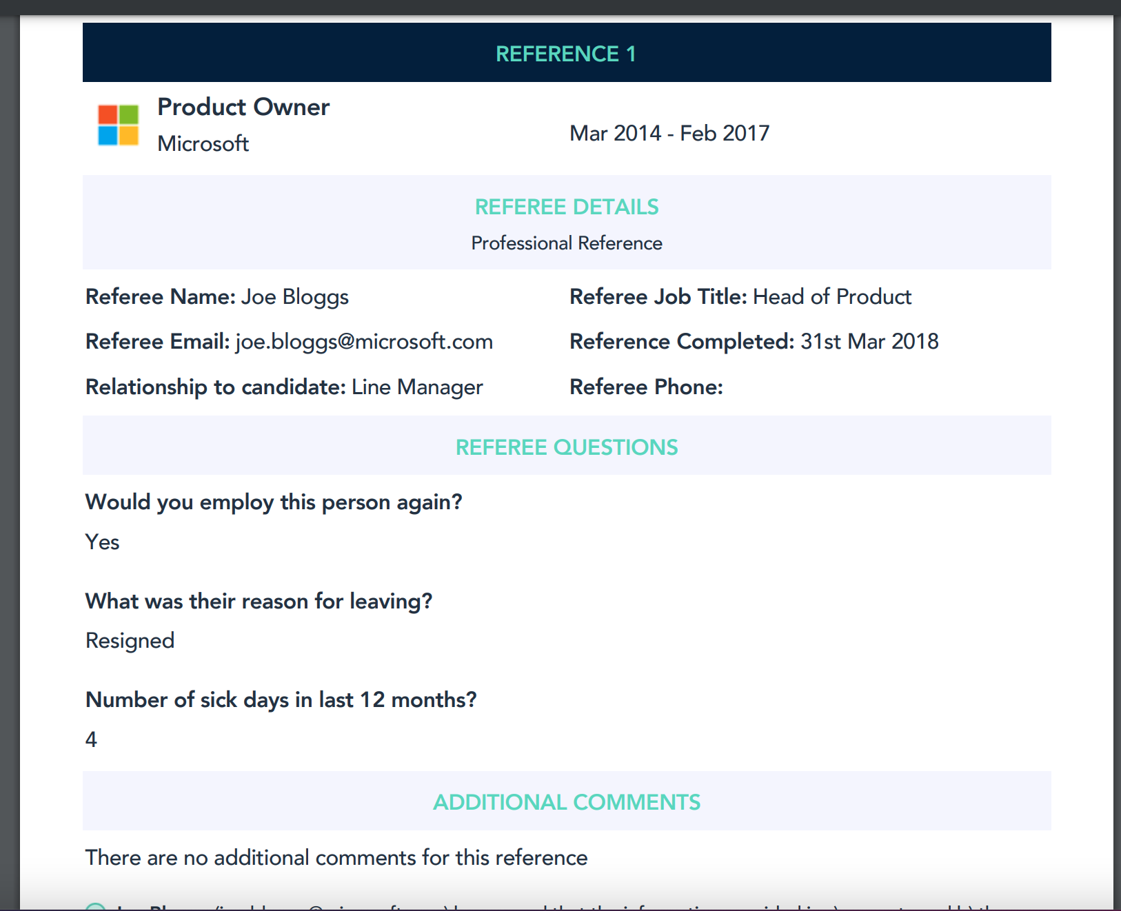 Applicant list screenshot